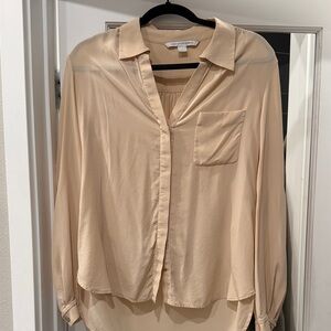 Diane Von Furstenberg Beige Silk Blouse